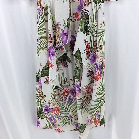 Haute Project Los Angeles Tropical Floral Long Duster Cardigan Jacket Top - Picture 4 of 9